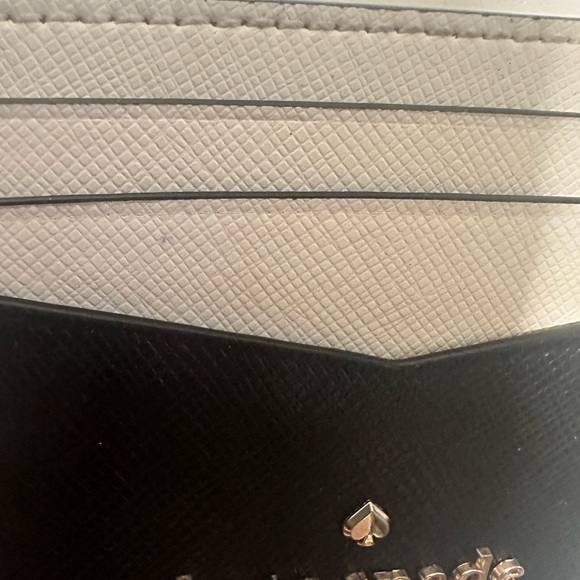 Kate Spade Small Slim Card Holder Saff Black White Wallet - Picture 6 of 6